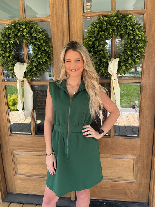 Emerald Ace Zip Dress