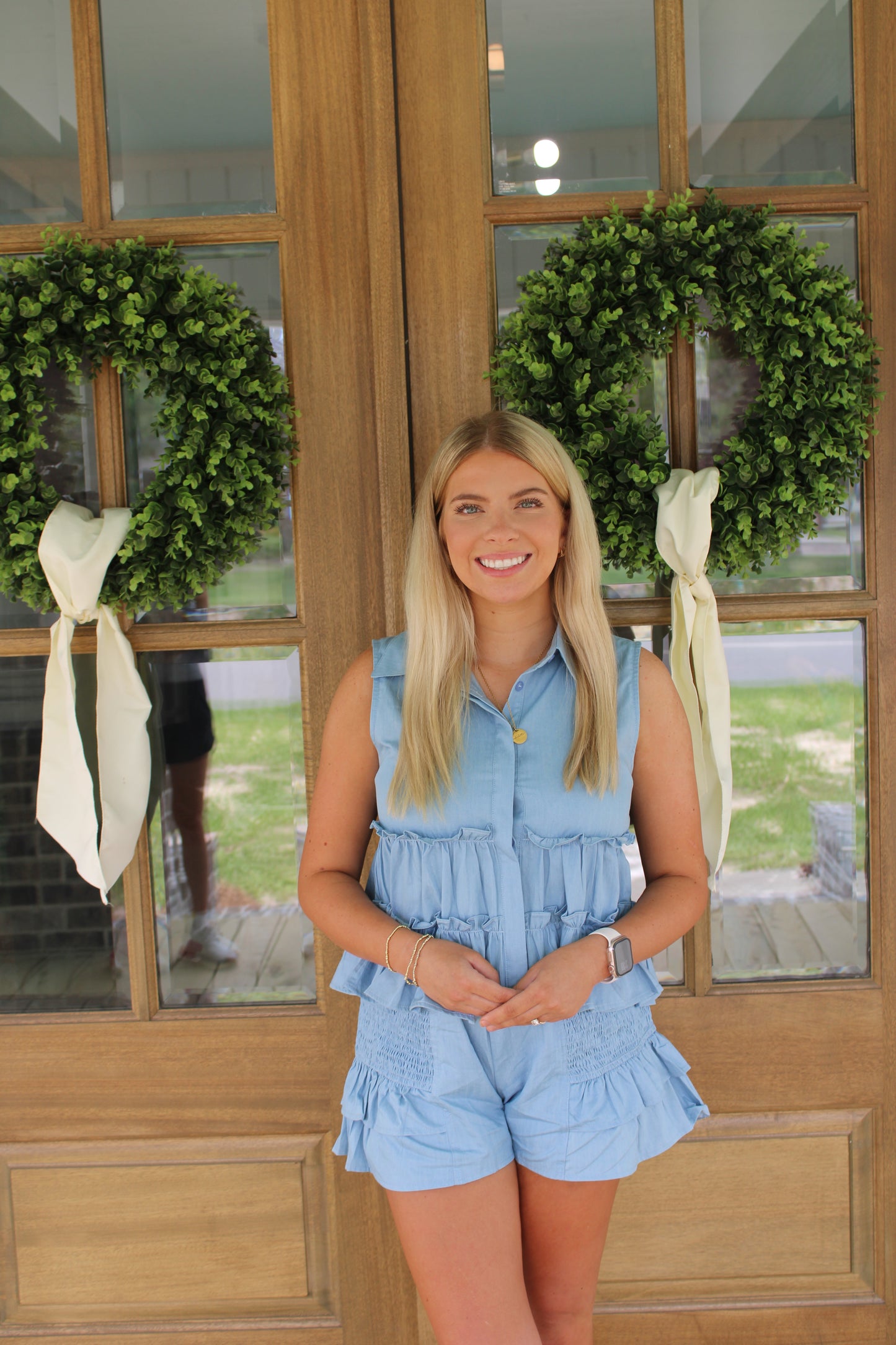 Chambray Ruffle Set