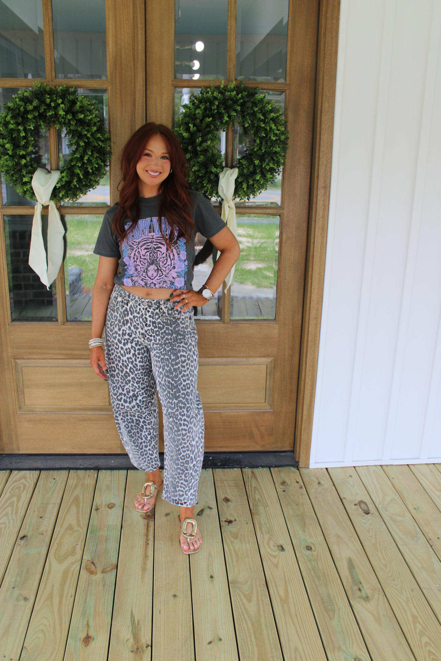 Wild Side Leopard Print Jeans