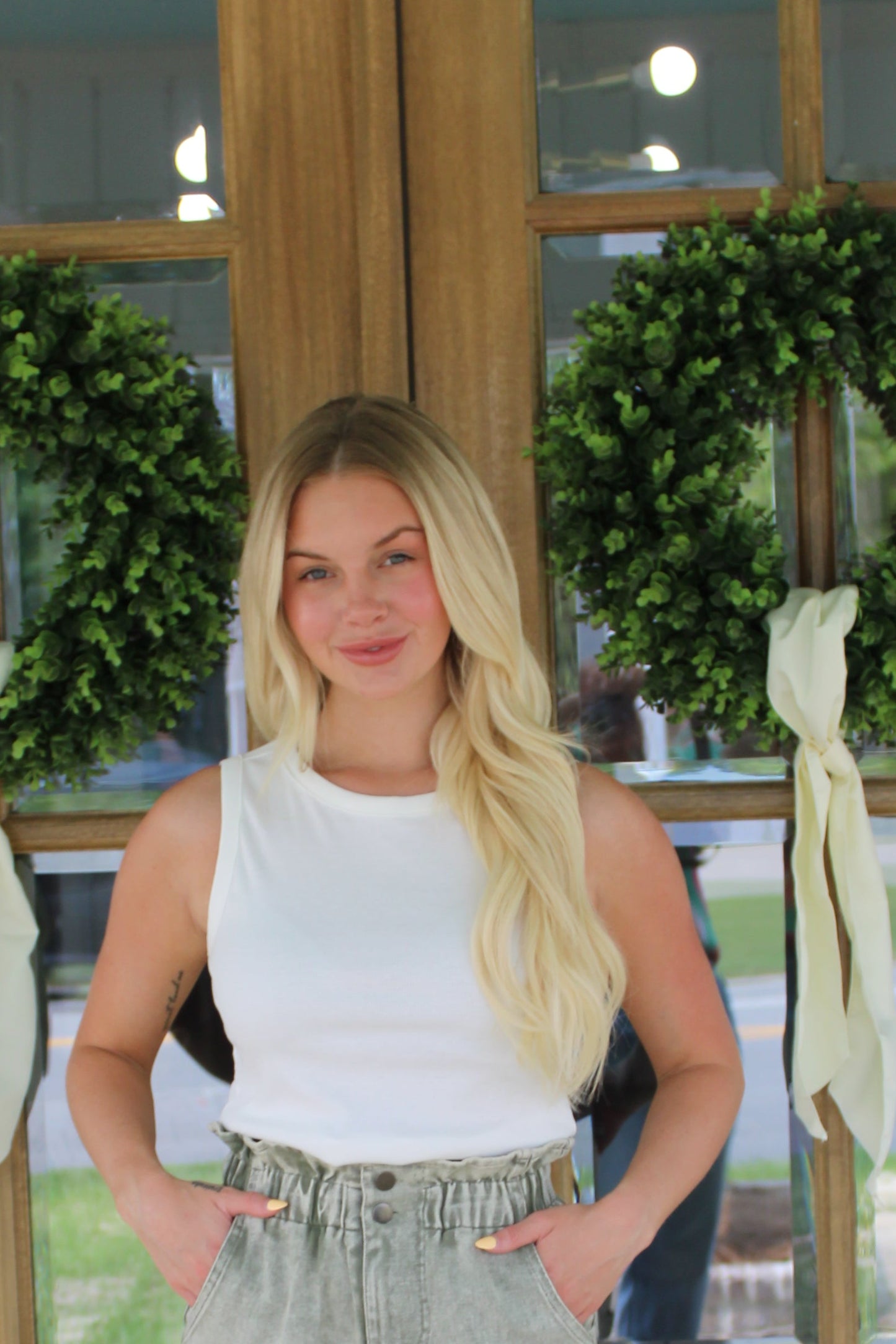 Essential RIbbed White Tank