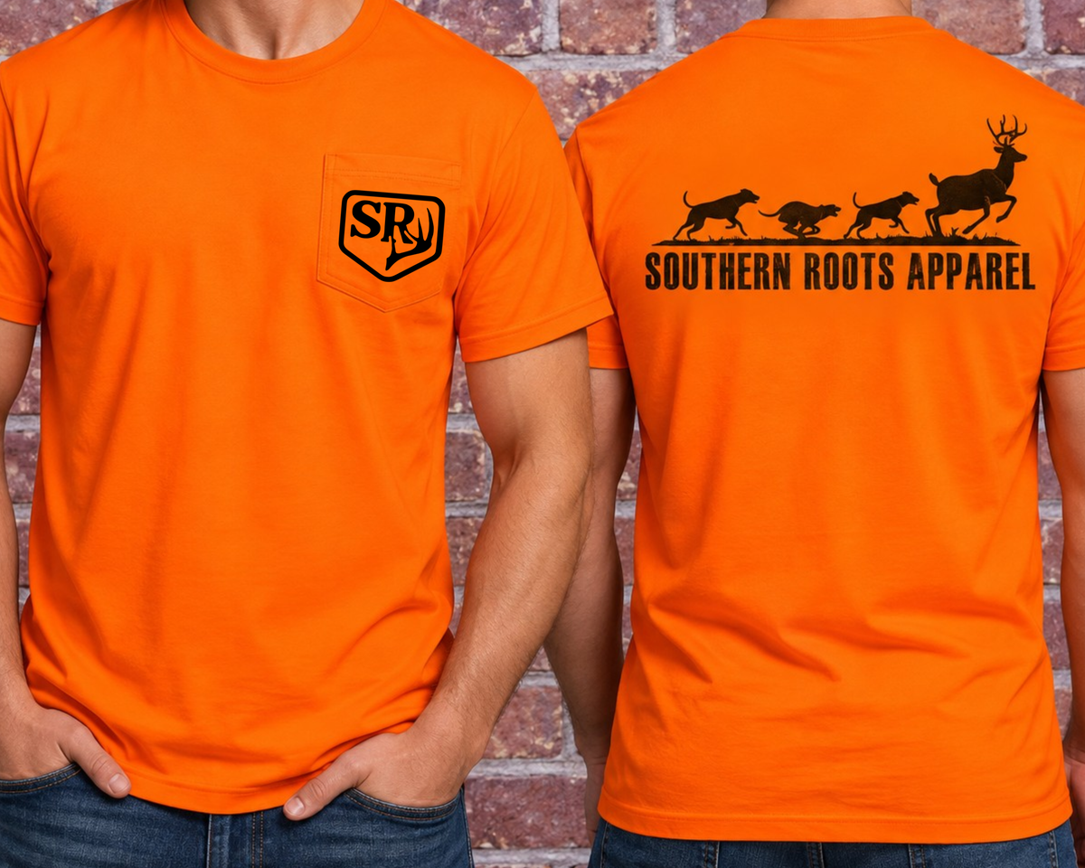 Southern Roots Signature Blaze Orange Hunting Pocket Tee